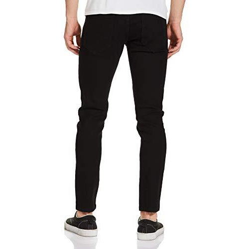 The Indian Garage Co Men Slim Fit Solid Mid Rise Jeans Black, 30