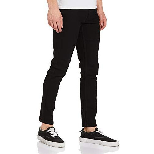 The Indian Garage Co Men Slim Fit Solid Mid Rise Jeans Black, 30
