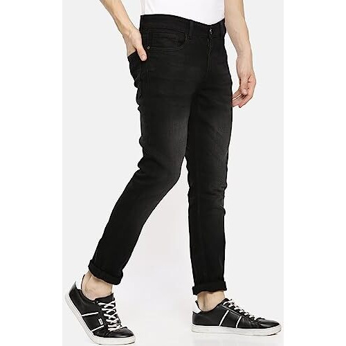 The Indian Garage Co Men's Skinny Jeans (0220-Dnm-24_Black 30)