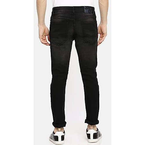 The Indian Garage Co Men's Skinny Jeans (0220-Dnm-24_Black 30)