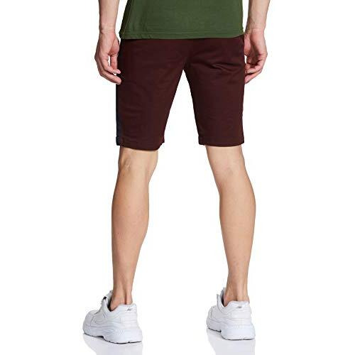The Indian Garage Co Men Slim Fit Solid Mid-Rise Chino Shorts Burgundy