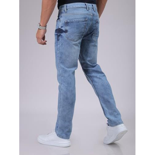 The Indian Garage Co Men Slim Fit Solid Mid-Rise Jeans Blue
