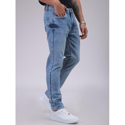The Indian Garage Co Men Slim Fit Solid Mid-Rise Jeans Blue