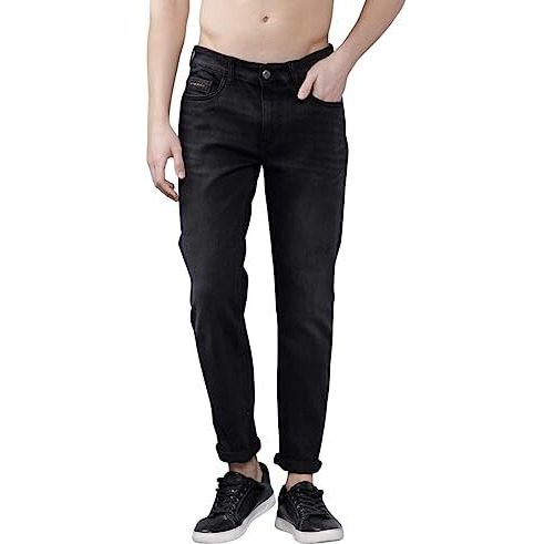The Indian Garage Co Men Slim Fit Solid Mid-Rise Mid Rise Jeans Blue