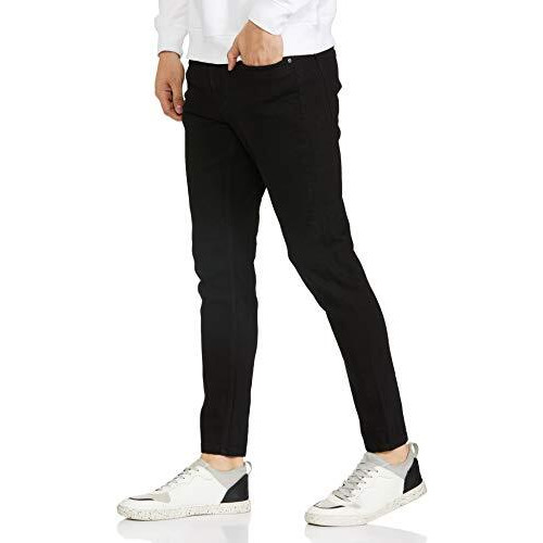 The Indian Garage Co Men's Slim Jeans (0220-Dnm-10_Black 28)