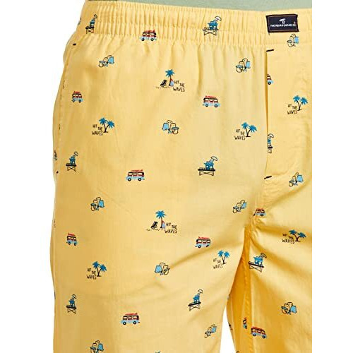 The Indian Garage Co Lounge Pants Long Sleeves Slim Fit Yellow Medium