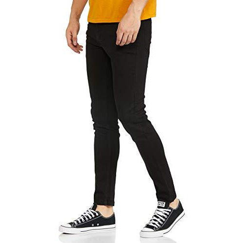 The Indian Garage Co Men's Slim Jeans (1020-Dnm01-10_Black 34)