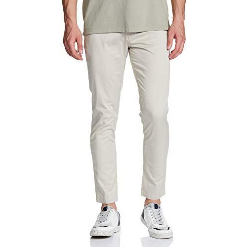 The Indian Garage Co Men's Regular Casual Pants (0920-Chino01B_Lt. Grey 32)