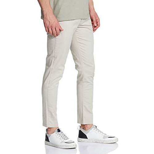 The Indian Garage Co Men's Regular Casual Pants (0920-Chino01B_Lt. Grey 32)