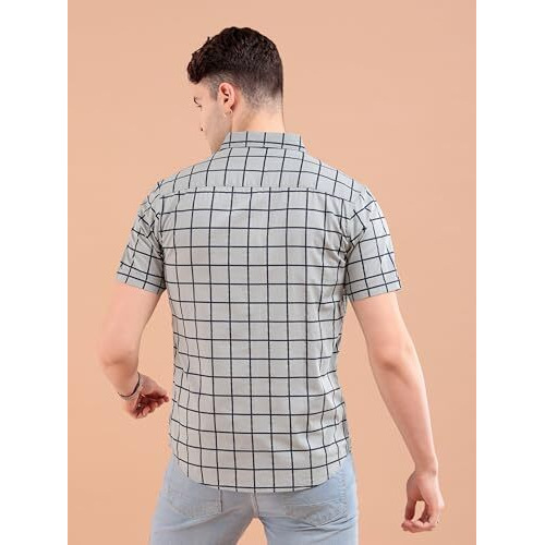 The Indian Garage Co Adult Men's Slim Fit Shirt (1120-Sh57-07_Grey M)