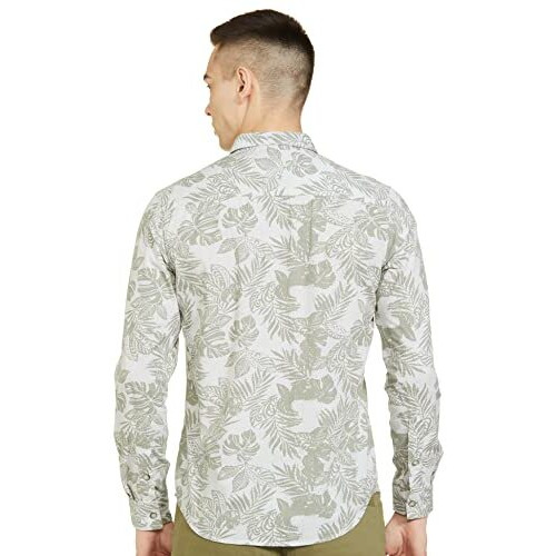 The Indian Garage Co Men's Solid Slim Shirt (0121-Sh74-04_Grey Medium)