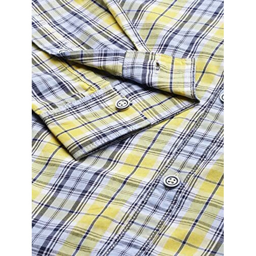 The Indian Garage Co Adult Men's Regular Fit Shirt (0921-Sh116-15_Yellow M)
