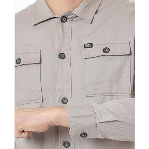 The Indian Garage Co Cotton Adult Men's Regular Fit Shirt (0821-Ovrsh103-02_Grey Medium)