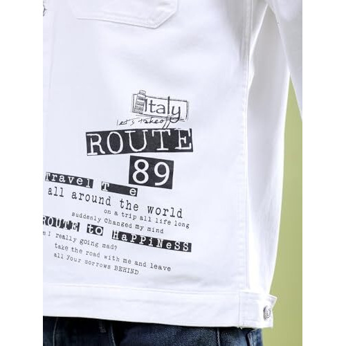 The Indian Garage Co Men's Slim Fit Jacket (0621-Drjkt04-01_White L)