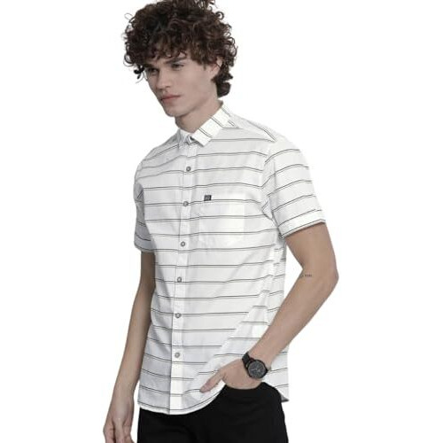 The Indian Garage Co Adult Men's Regular Fit Shirt (1021-Sh123-13_White 2Xl)