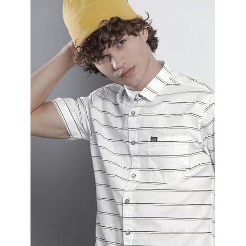 The Indian Garage Co Adult Men's Regular Fit Shirt (1021-Sh123-13_White 2Xl)