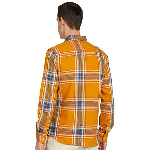 The Indian Garage Co Men's Slim Fit Shirt (1221-Sh151-36_Yellow S)