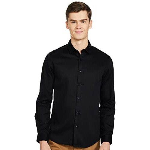 The Indian Garage Co Men's Slim Fit Shirt (1221-Shst152-08_Black Xl)