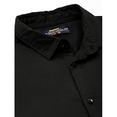 The Indian Garage Co Men's Slim Fit Shirt (1221-Shst152-08_Black Xl)