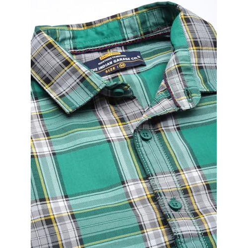 The Indian Garage Co Men's Slim Fit Shirt (1221-Sh151-29_Teal Xl)