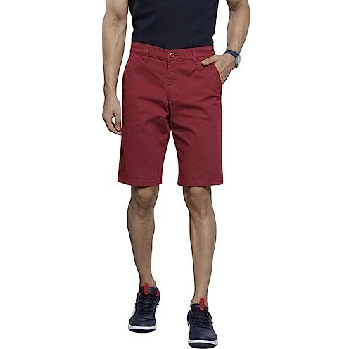 The Indian Garage Co Men Slim Fit Solid Mid-Rise Chino Shorts