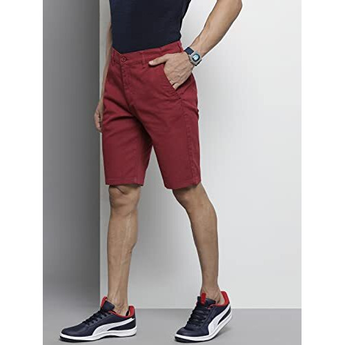 The Indian Garage Co Men Slim Fit Solid Mid-Rise Chino Shorts