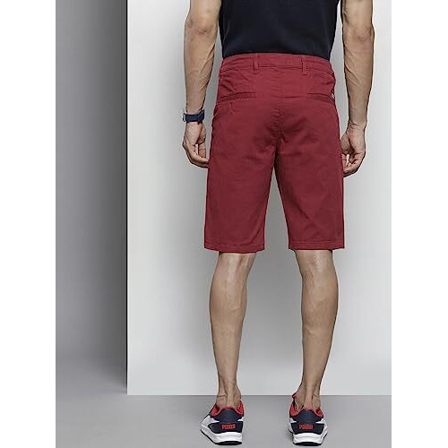 The Indian Garage Co Men Slim Fit Solid Mid-Rise Chino Shorts