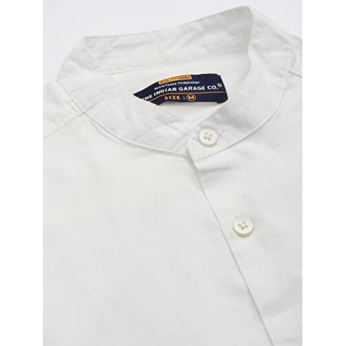 The Indian Garage Co Cotton Adult Men's Regular Fit Shirt (0522-Shpo251-12_White Xl)