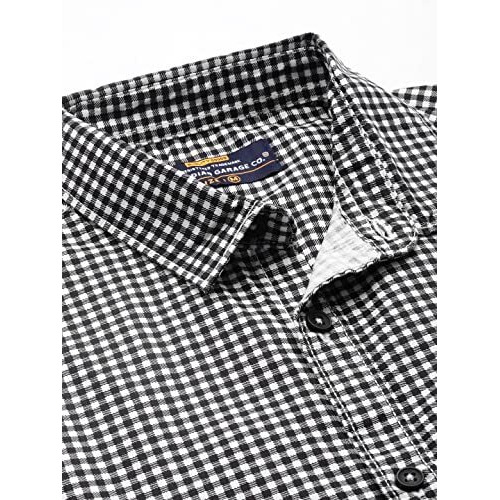 The Indian Garage Co Men's Cotton Adult Regular Fit Shirt (0722-Sh308-01_Black Xl)