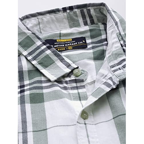 The Indian Garage Co Cotton Adult Men's Regular Fit Shirt (0722-Sh317-03_White Xl)