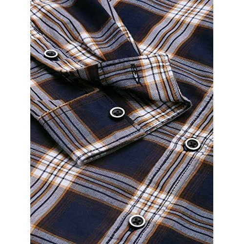 The Indian Garage Co Men's Slim Fit Shirt (0822-Sh360-01_Navy L)