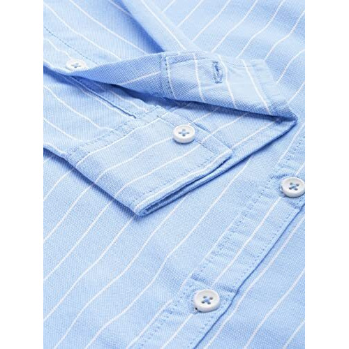 The Indian Garage Co Men's Striped Slim Fit Shirt (1122-Shcsoxyd-02-02_Blue 2Xl)