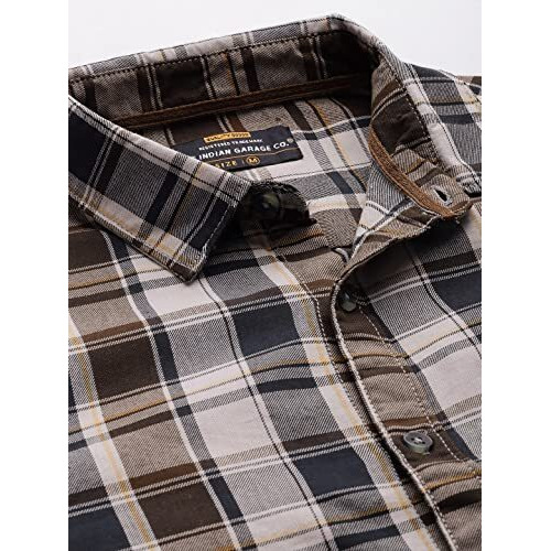 The Indian Garage Co Men's Checkered Slim Fit Shirt (1122-Shdctwyd-03-01_Multicolor S)