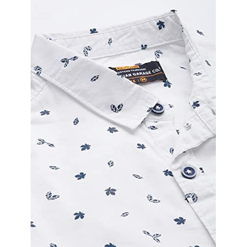 The Indian Garage Co Men's Slim Fit Shirt (1122-Shcrpppr-02-01_White L)