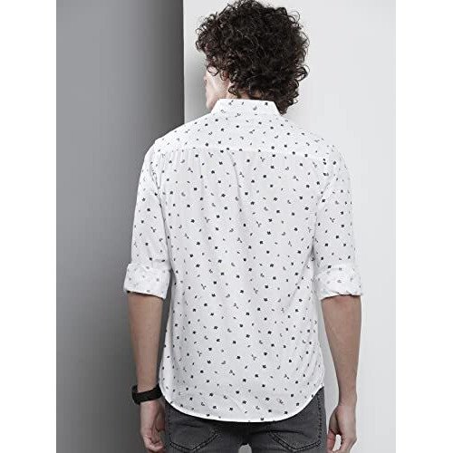 The Indian Garage Co Men's Slim Fit Shirt (1122-Shcrpppr-02-01_White L)