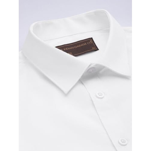 The Indian Garage Co Men's Slim Fit Shirt (0123-Shtwfr-02-06_White M)