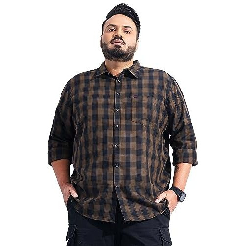 Hardsoda Men's Plus Fit Shirt (0223-Plsh-14_Olive 3Xl)