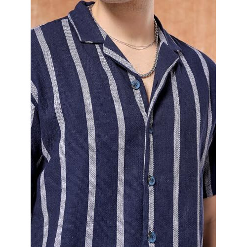 The Indian Garage Co Men's Relaxed Fit Shirt (0923-Shmkrs-01_Indigo