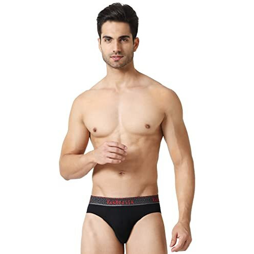 Van Heusen Men's Pima Cotton Hip Brief (8907522405141_20001_Large_20001_Pure Black_Large)