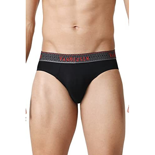 Van Heusen Men's Pima Cotton Hip Brief (8907522405141_20001_Large_20001_Pure Black_Large)