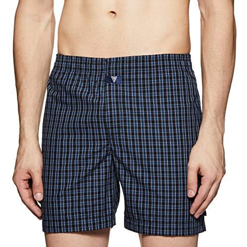 Van Heusen Men's Checkered Boxers (Color & Print May Vary) (Pack Of 2) (10111_Assorted_M)