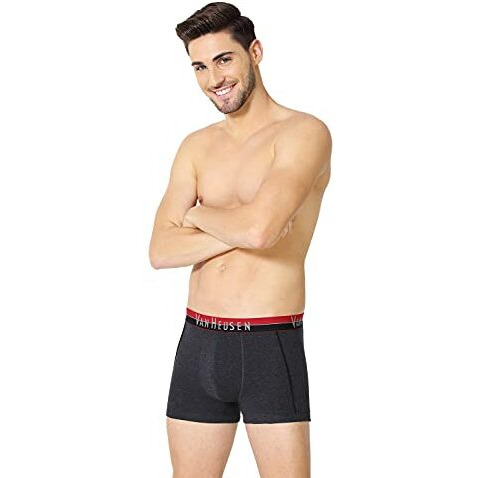 Van Heusen Men Trunks - Cotton Spandex - Pack Of 2 - Anti Bacterial, Colour Fresh, Moisture Wicking(Sodalite Blue, Anthra Mel_M)
