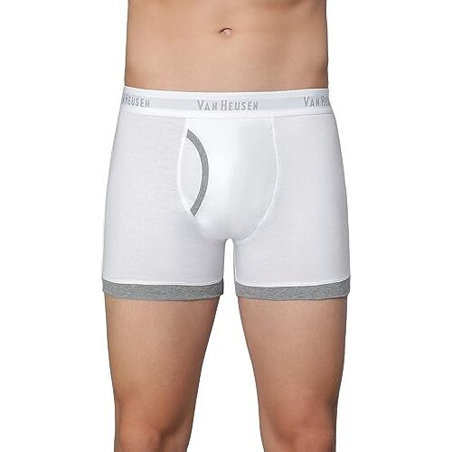 Van Heusen Men Trunks - 100% Combed Cotton - Anti Bacterial, Colour Fresh, Moisture Wicking_10044_White_L