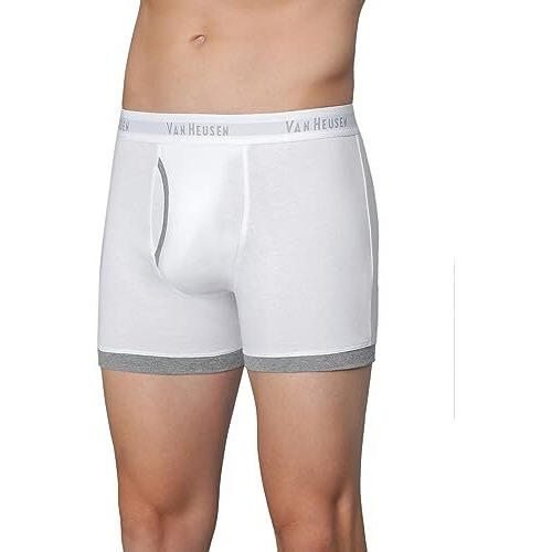 Van Heusen Men Trunks - 100% Combed Cotton - Anti Bacterial, Colour Fresh, Moisture Wicking_10044_White_L