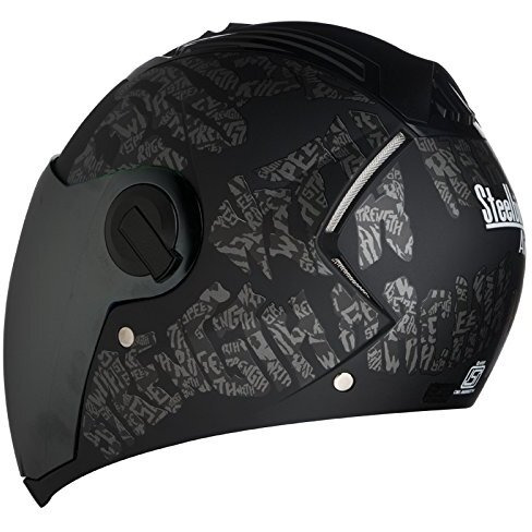 Steelbird Sba-2 Strength Stylish Bike Full Face Helmet ( Medium 600 Mm, Matt Black Grey With Chrome Silver Visor )