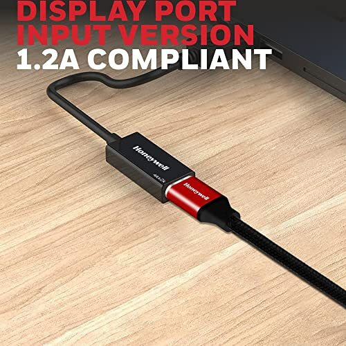 Honeywell Display Port To Hdmi Adapter, 4K 3D Resolution With Surround Sound Audio Support, Male-Female Adapter, Compatible With Led Displays, Laptop, Gaming Console, Projector- Black
