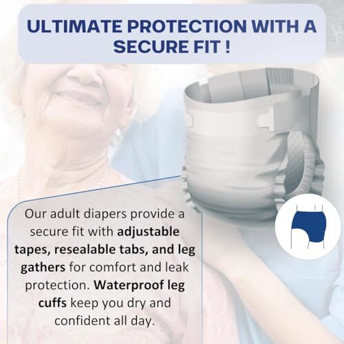 Ph Tidy Tape Style Super Absorbent | Unisex | Waist Size (28-44 Inches) Adult Diaper - M (90 Pieces)