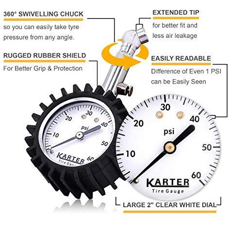 Karter Super Products Ktr-001 Heavy Duty Premium Tyre Pressure Gauge