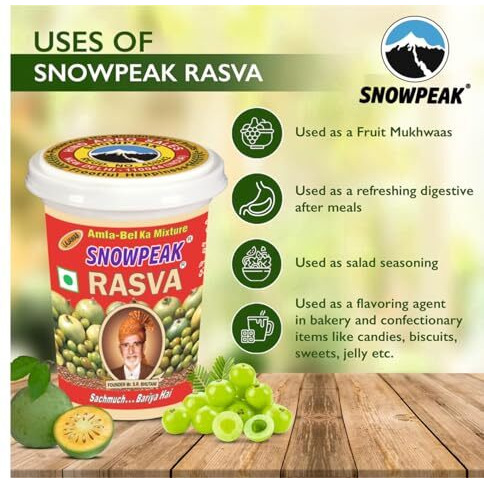 Snowpeak Rasva Fruit Mukhwaas| After Meal Indian Digestive Treat| Amla & Bel(Wood Apple) Mixture| Indian Origin Vegan And Gluten Free  Combo (Pack Of 3 X 25G)