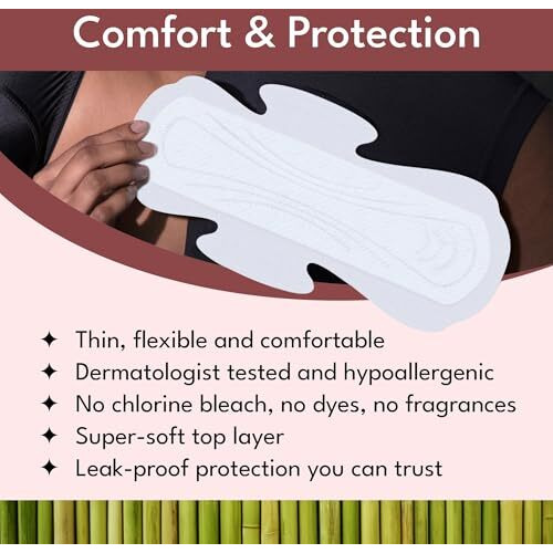 Sparkle Bamboo Ultra Thin Pads | Plant Based Sanitary Pads For Women | Thin, Flexible, & Leak-Proof Sanitary Pads With Wings | Usda Certified Biobased, Chlorine-Free, Hypoallergenic | Extra Large 24 Count